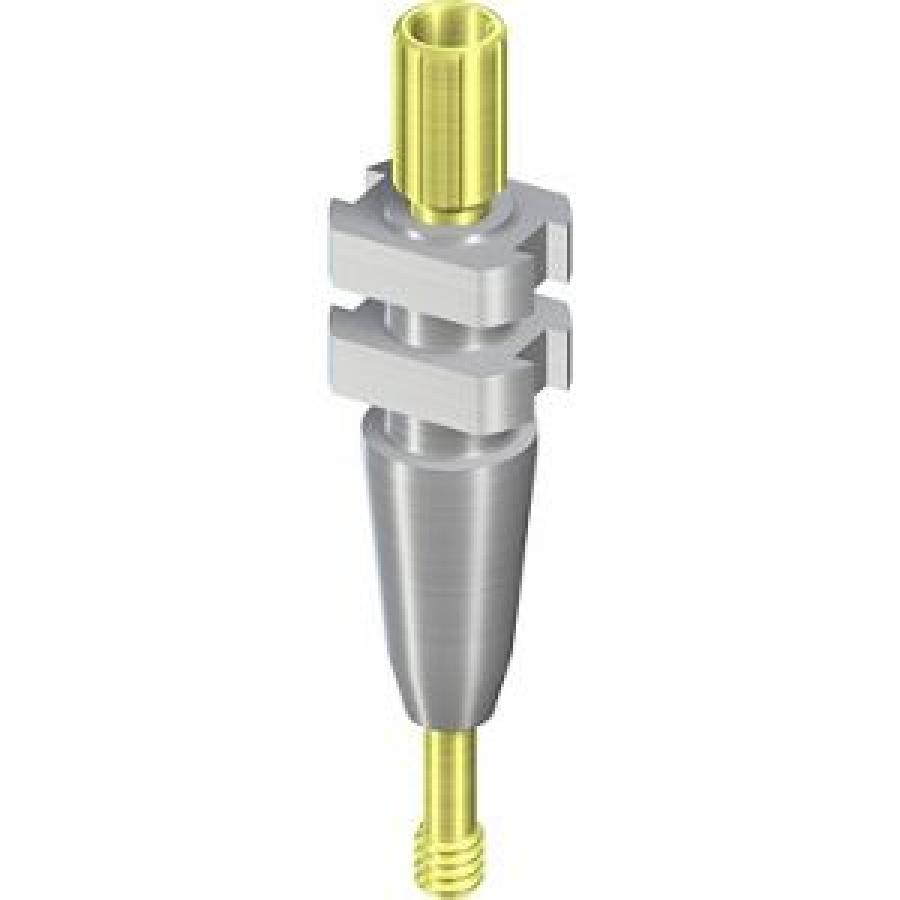 NC IMPRESSION POST OPEN TRAY, SHORT, BRIDGE, WITH GUIDE SCREW, L 16.5MM, TAN