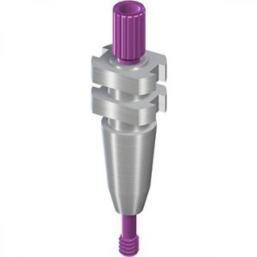 RC IMPRESSION POST OPEN TRAY, SHORT, BRIDGE, WITH GUIDE SCREW, L 16.5MM, TAN