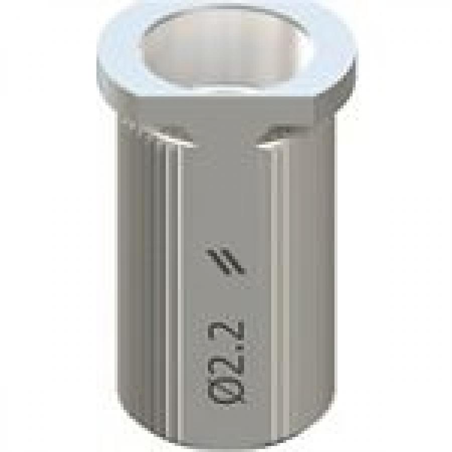 T-SLEEVE, Ø 2.2MM, H 6MM, GUIDED, STAINLESS STEEL