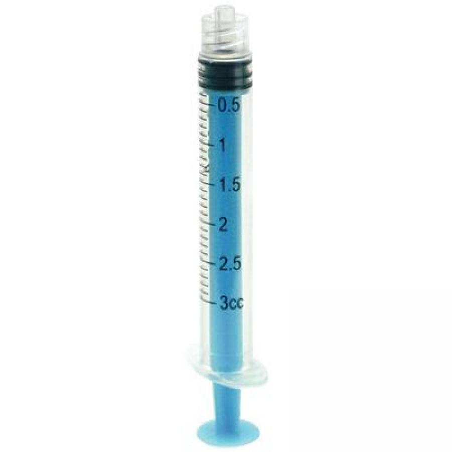 3 cc Color-Coded Syringes, 80/Pkg Blue