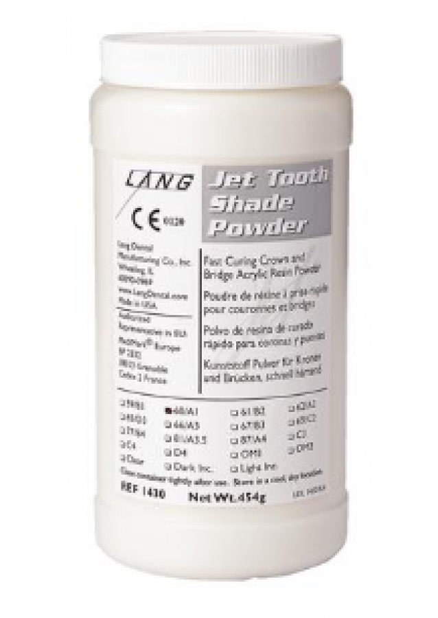 Jet Tooth Shade™ Self-Curing Acrylic Resin Powder - A1 (60), 1 lb Bottle