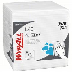 Wypall KIMBERLY-CLARK PROFESSIONAL Dry Wipe: 1/4 Fold, Super Heavy Absorbency, Good Wet Strength, 18 PK