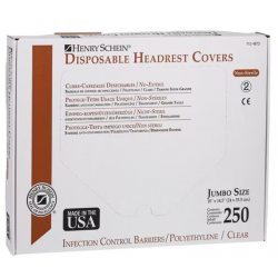 Headrest Cover 14.5 in x 10 in Plastic Clear Disposable 250/Bx (X-Ray)